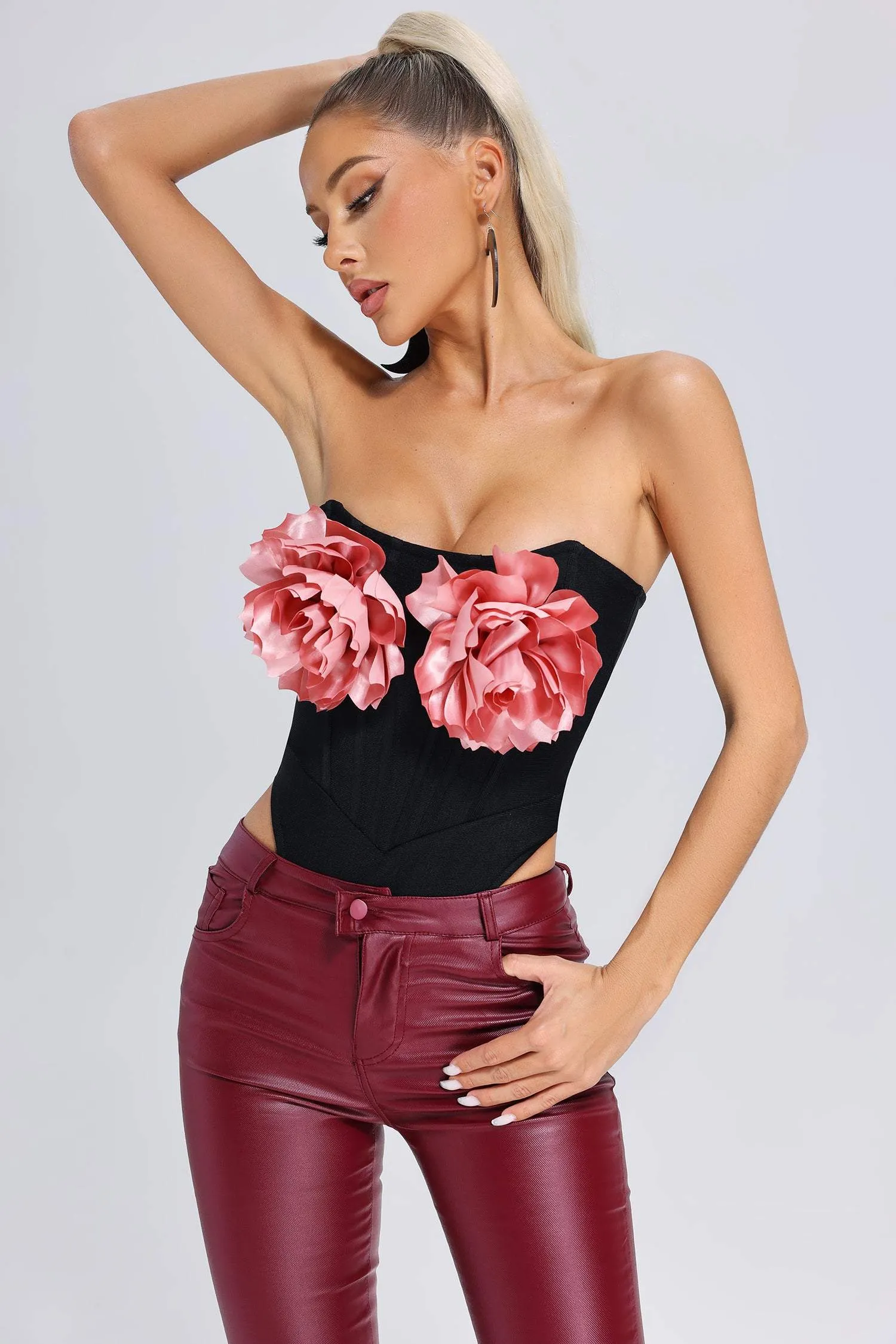 Kiyami Flowers Bandage Bodysuit, M sold by Bella Barnett