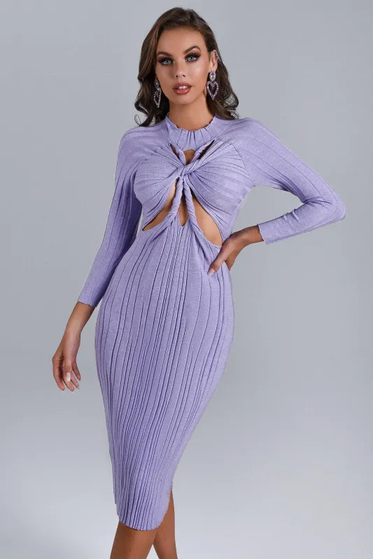 Suki Long Sleeve Cutout Knit Dress, L sold by Bella Barnett