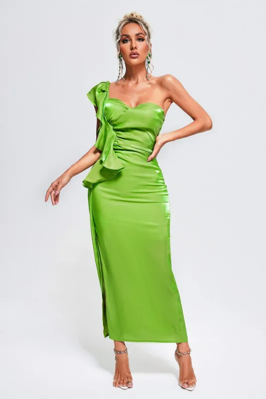 Nialla One Shoulder Maxi Dress, L sold by Bella Barnett
