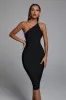 Janan One Shoulder Midi Cocktail Dress - Black, M sold by Bella Barnett