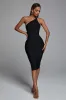 Janan One Shoulder Midi Cocktail Dress - Black, M sold by Bella Barnett
