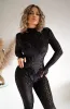 Leopard Turtleneck Jumpsuit with Corset Belt, S sold by Bella Barnett