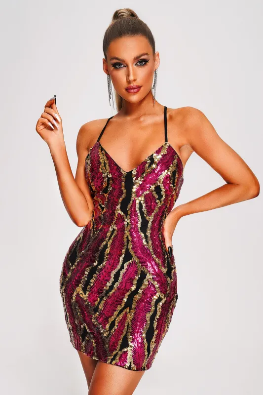 Sydnie Sequin Mini Dress, L sold by Bella Barnett