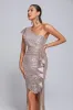 Beach One Shoulder Sequin Maxi Dress, M sold by Bella Barnett