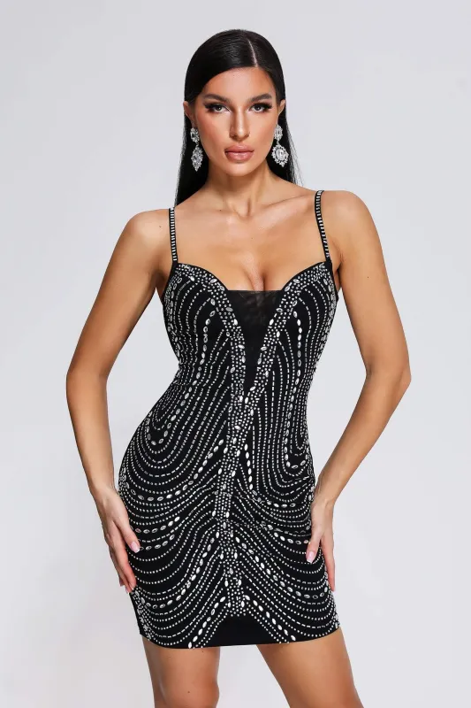 Ymmi Diamonate Mini Bandage Dress, S sold by Bella Barnett