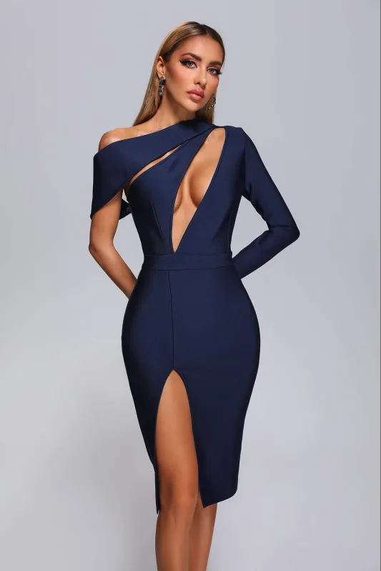 Jillian Cutout Midi Bandage Dress, XS sold by Bella Barnett