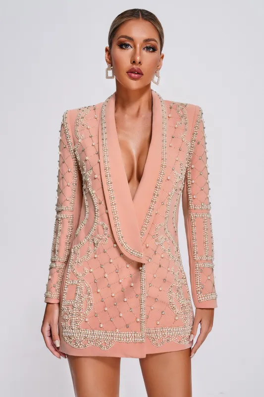 Vioky Pearl Embellished Blazer Dress, S sold by Bella Barnett
