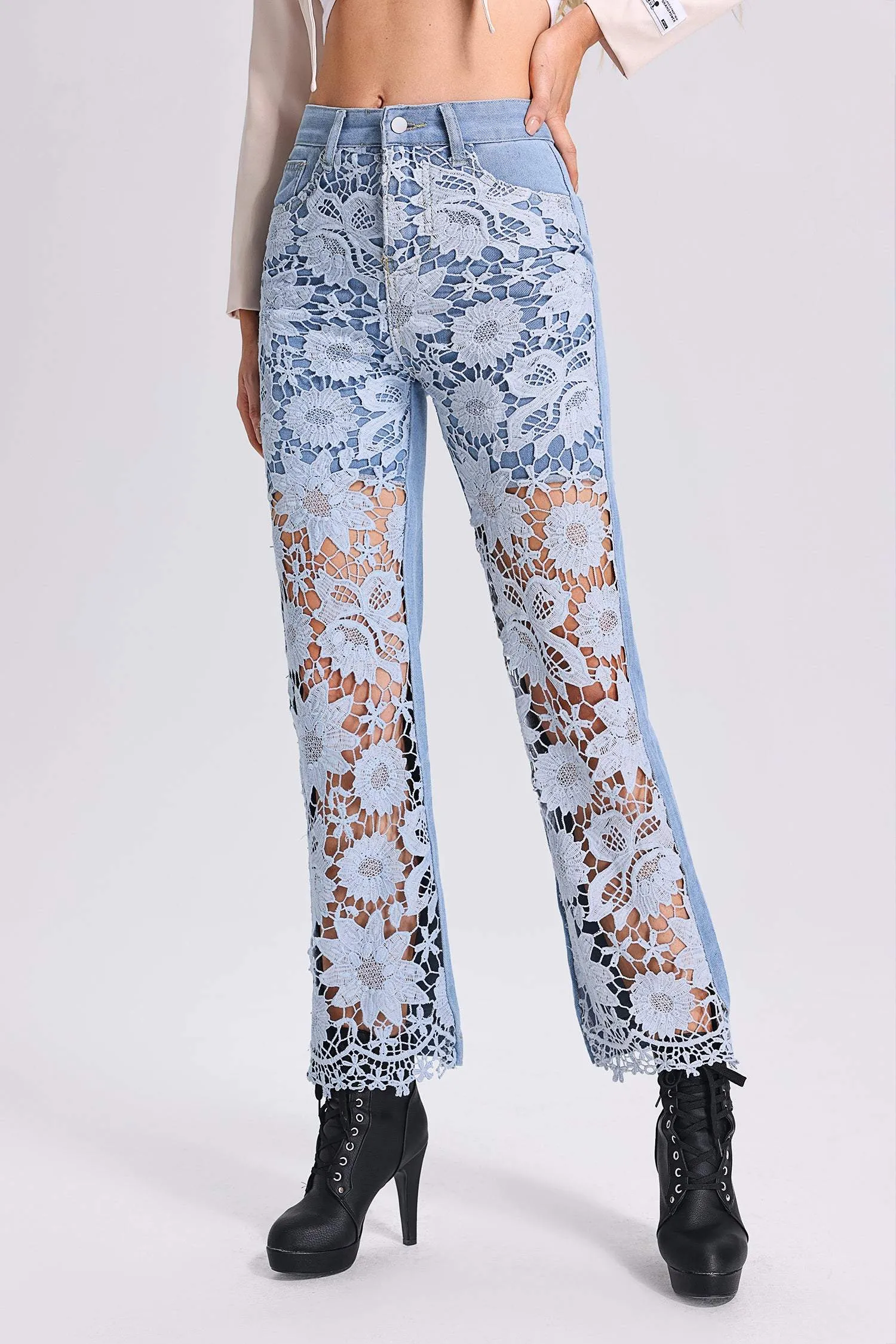 Revia Lace Jeans, M sold by Bella Barnett