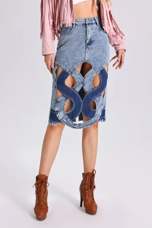 Ferean Illusion Cutout Skirt, L sold by Bella Barnett