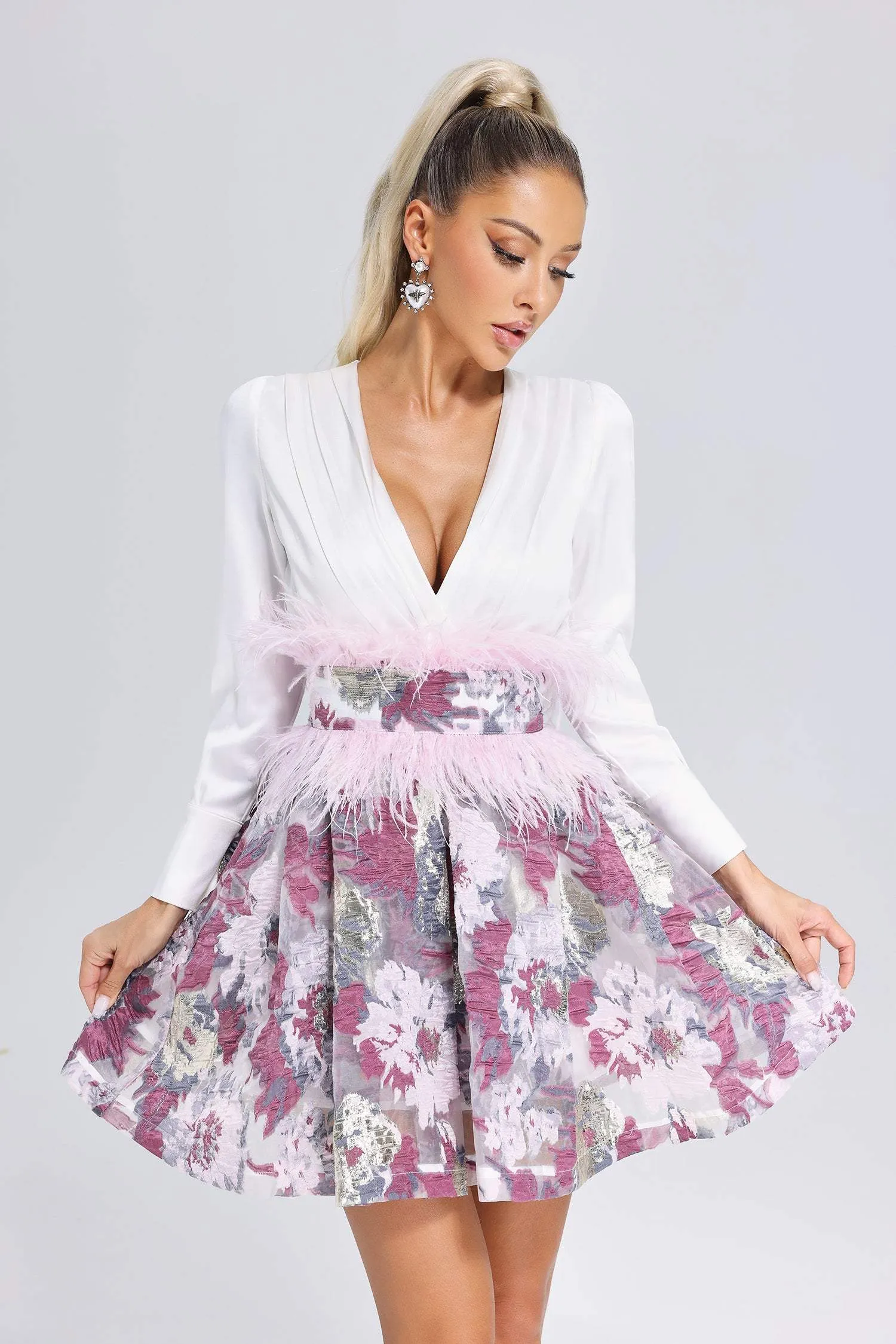 Dlasa Feather Jacquard Mini Dress, S sold by Bella Barnett