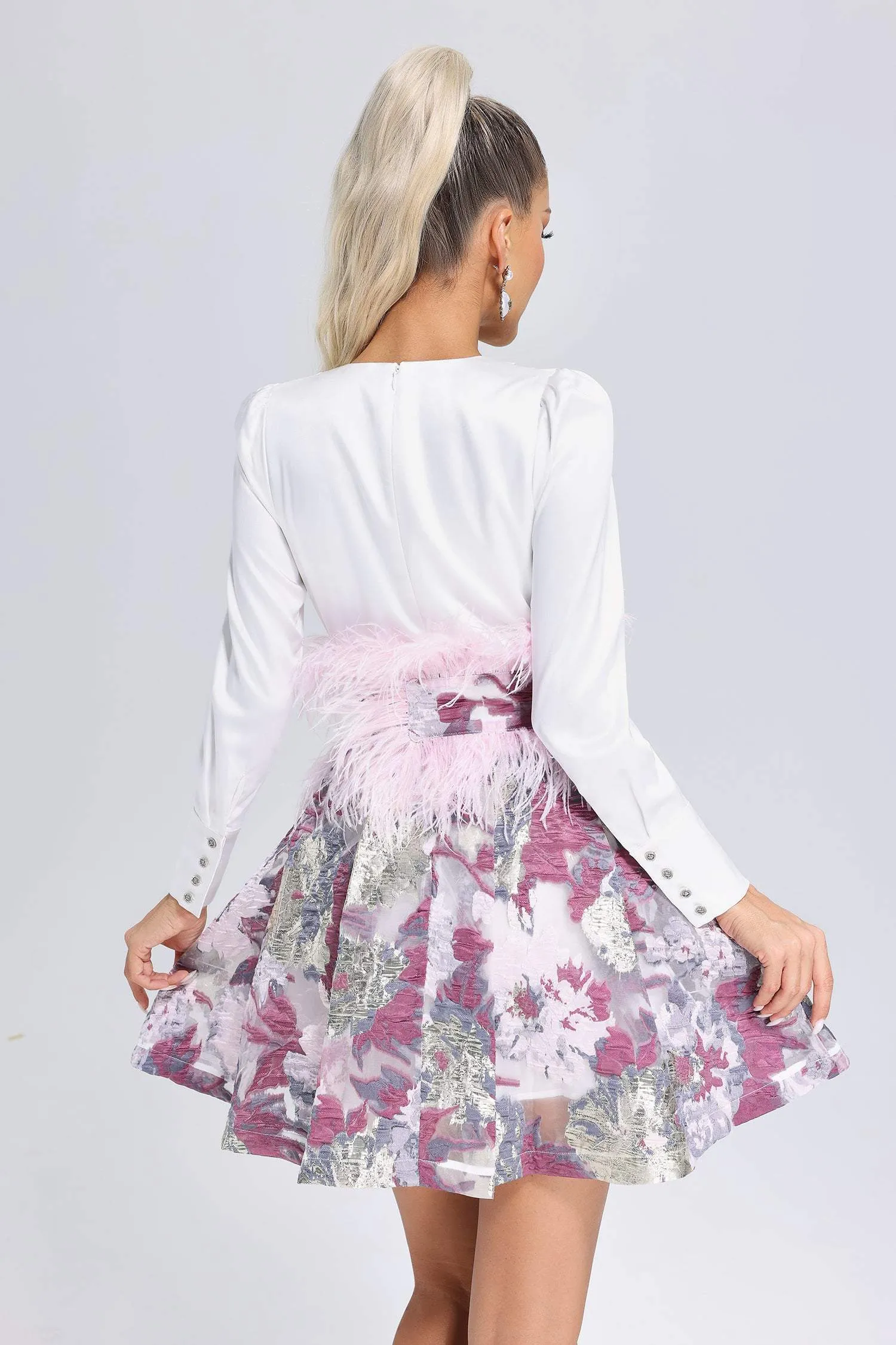 Dlasa Feather Jacquard Mini Dress, S sold by Bella Barnett product image thumbnail 2