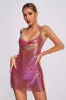 Kisa Metallic Mesh Mini Dress, S sold by Bella Barnett
