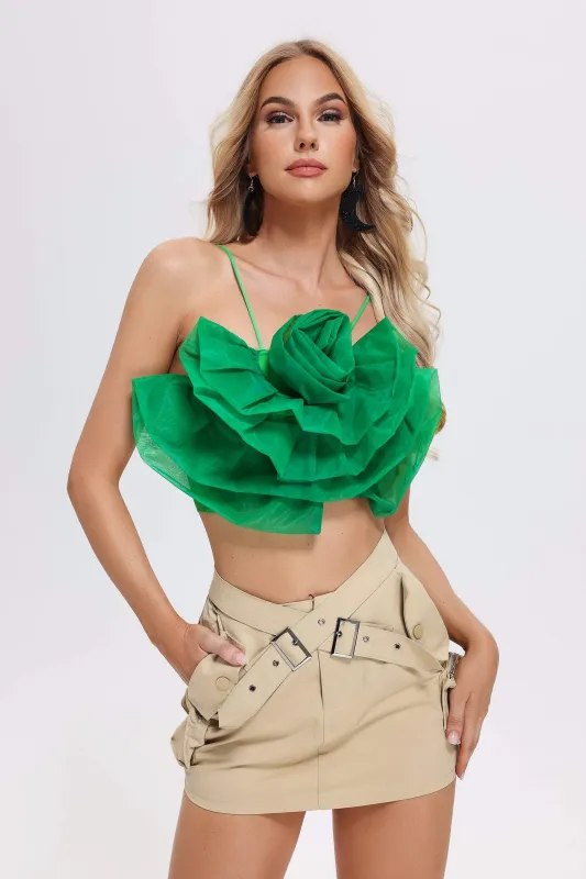 Adela Mesh Flower Top, L sold by Bella Barnett