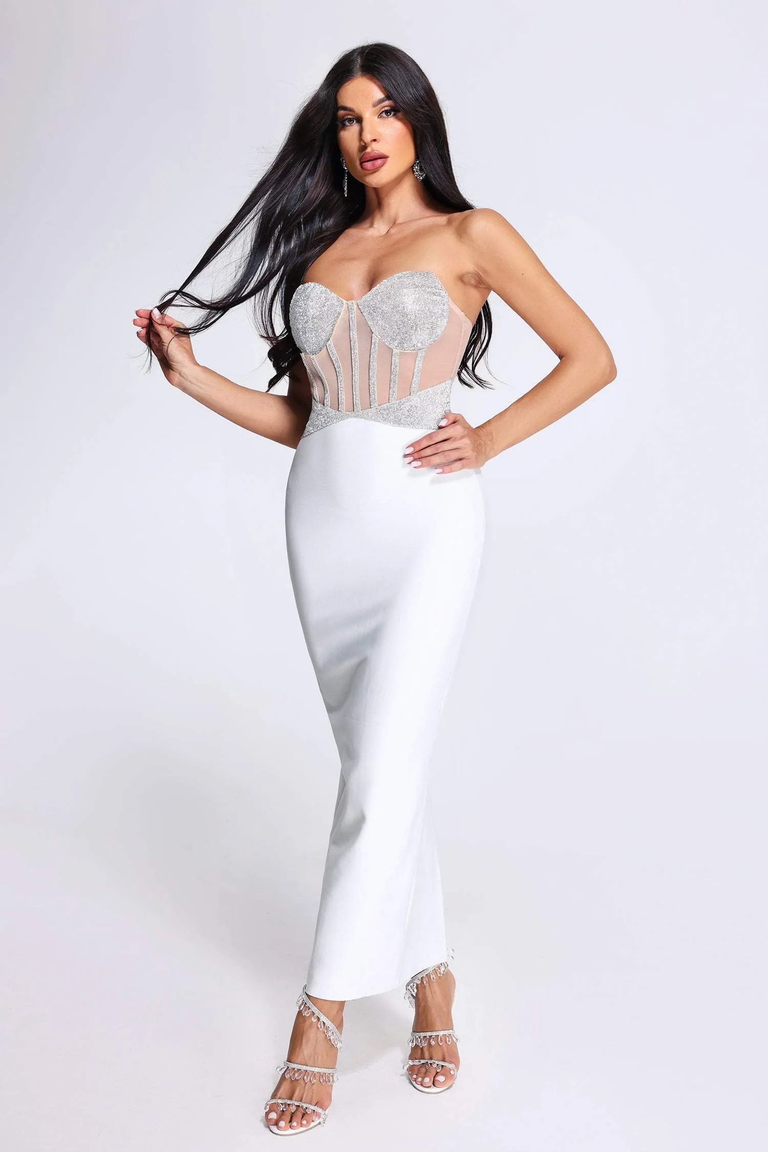 Estrellita Diamante Bandage Dress, L sold by Bella Barnett