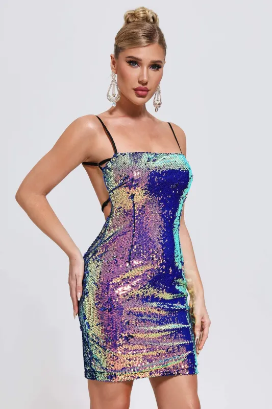 Manik Sequin Mini Dress, L sold by Bella Barnett