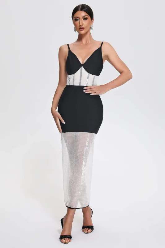 Devonne Sequin Midi Bandage Dress, M sold by Bella Barnett