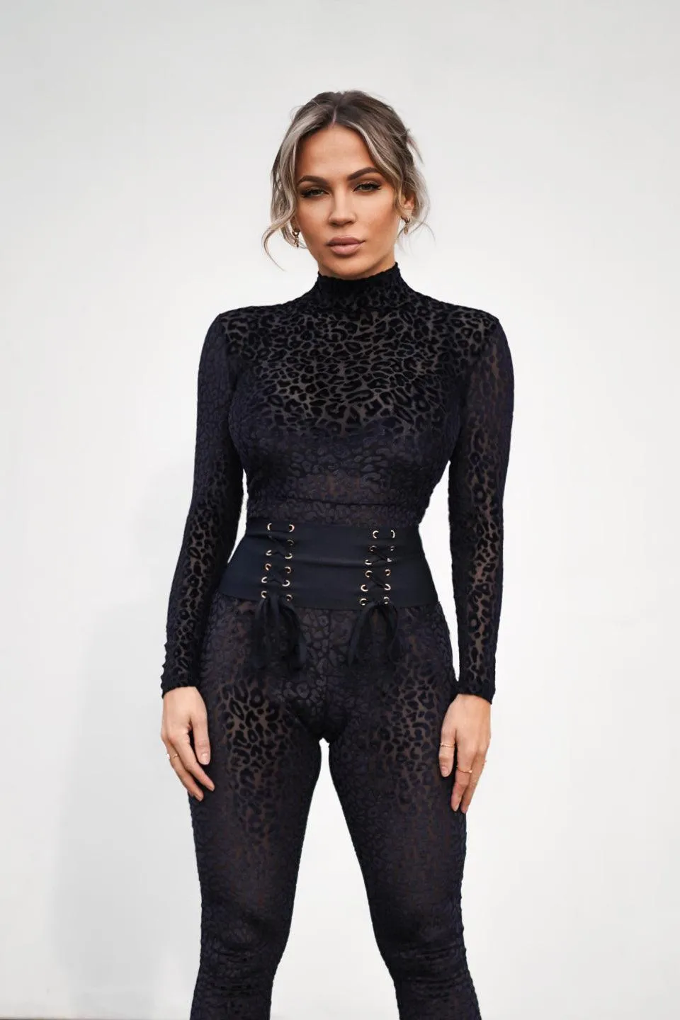 Leopard Mesh Bodycon Jumpsuit, M sold by Bella Barnett product image thumbnail 2