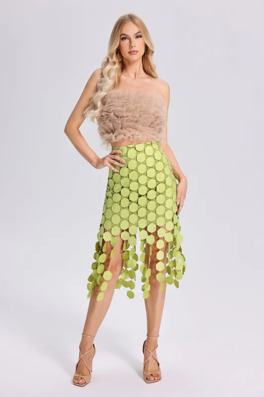 Desani Tulle Flounced Top, S sold by Bella Barnett