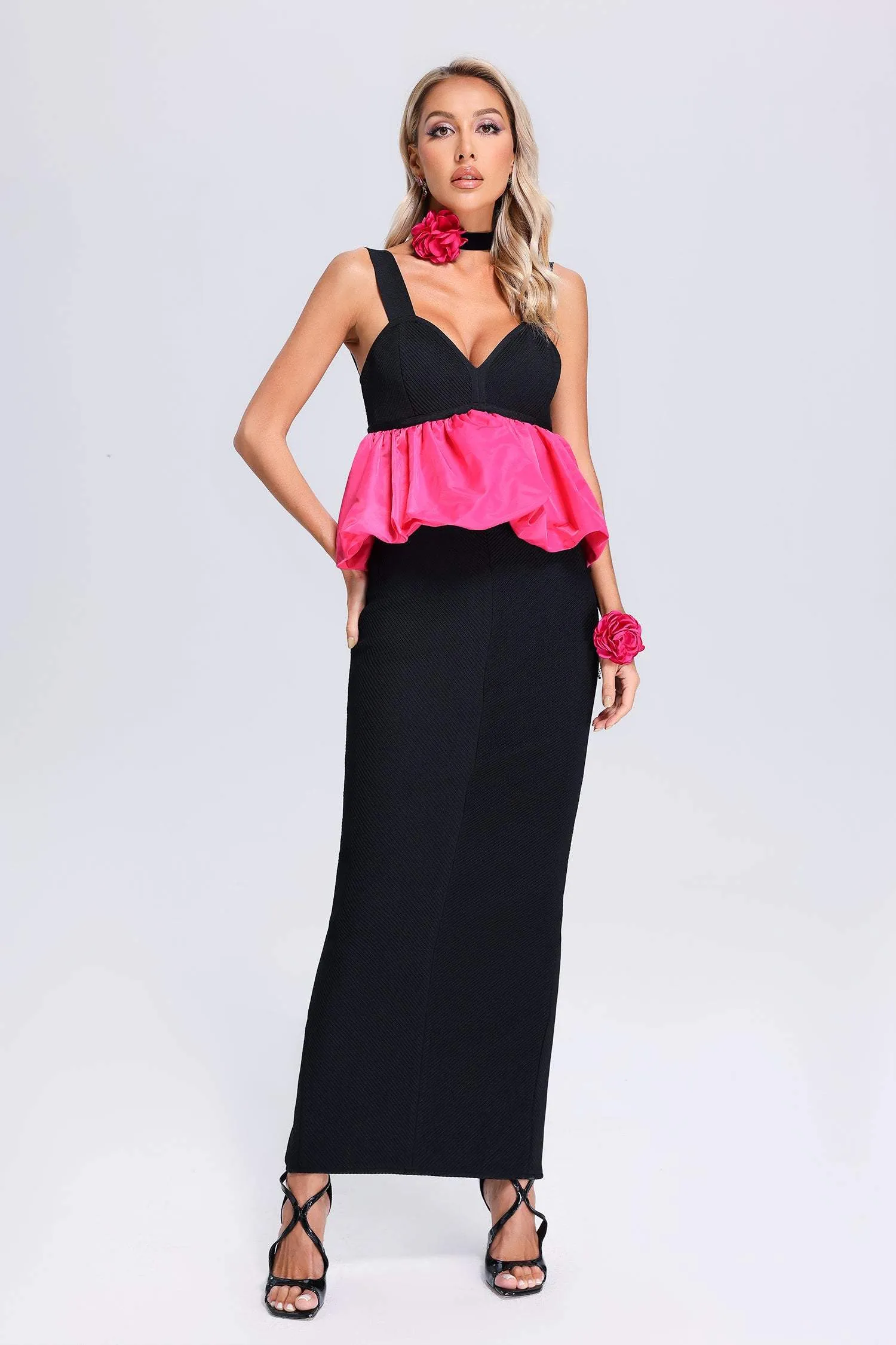 Madeleine Halter Bandage Maxi Dress, S sold by Bella Barnett