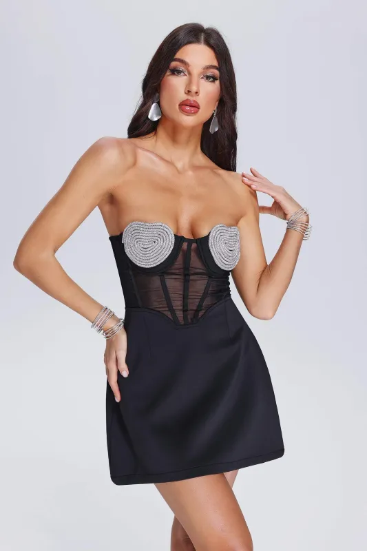Onami Diamante Mini Dress, L sold by Bella Barnett