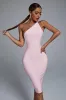 Janan One Shoulder Midi Bandage Dress - Pink, M sold by Bella Barnett