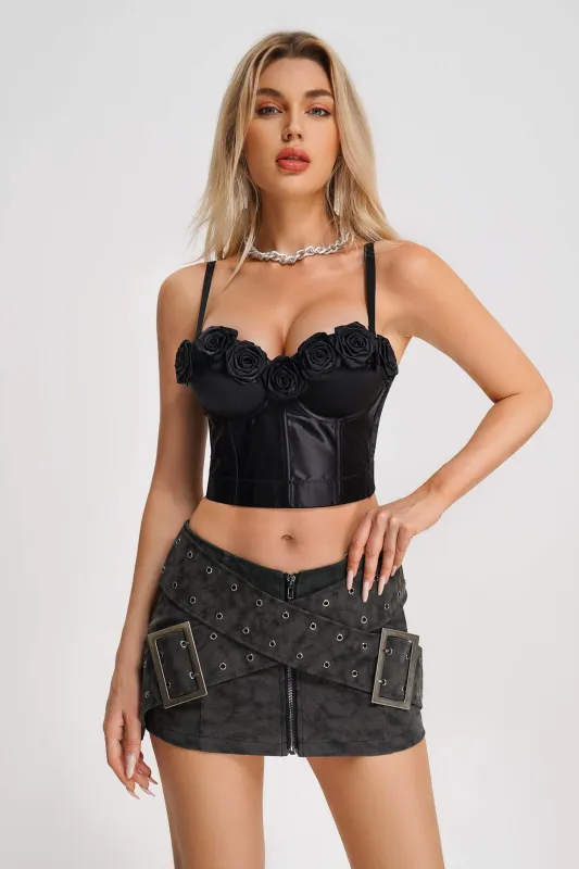 Zyiana Roses Corset - Black, L sold by Bella Barnett