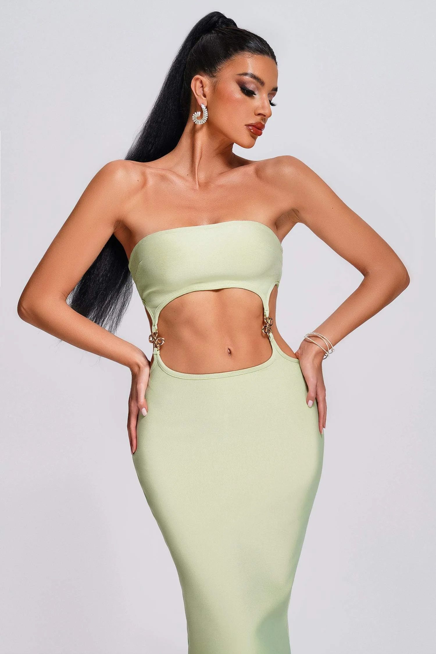 Venus Strapless Cutout Midi Bandage Dress, M sold by Bella Barnett product image thumbnail 2
