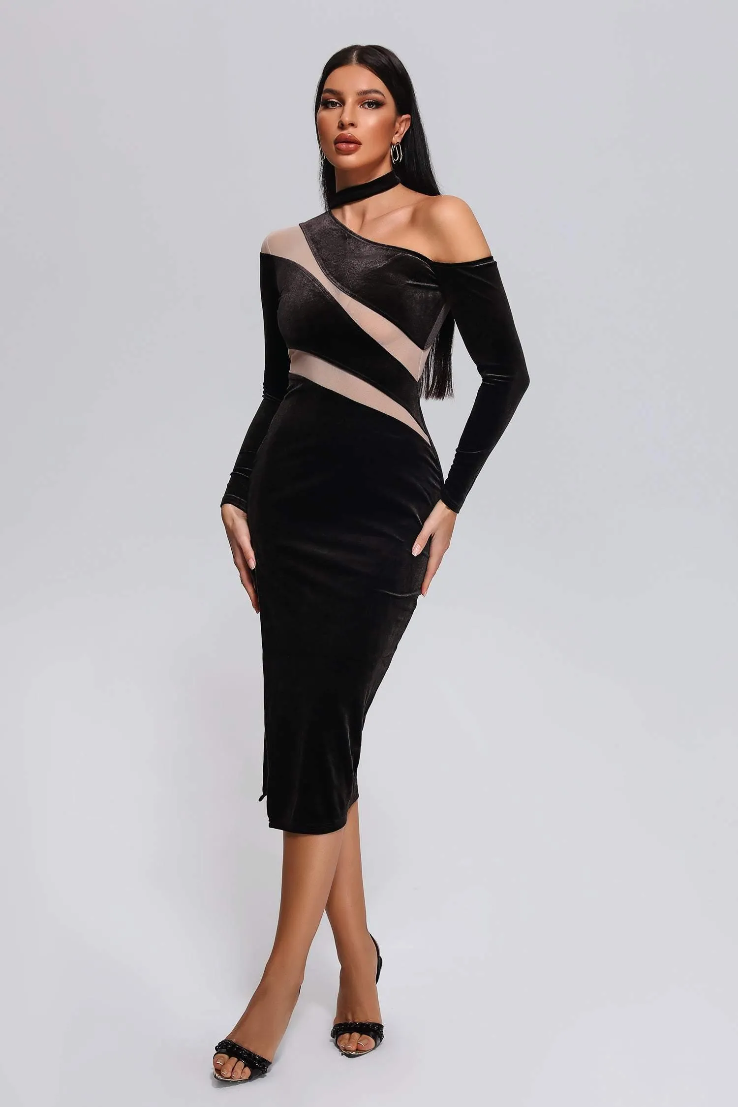 Viomo Velvet Midi Dress, M sold by Bella Barnett