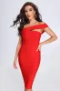 Jayleene Off Shoulder Midi Bandage Dress, L sold by Bella Barnett