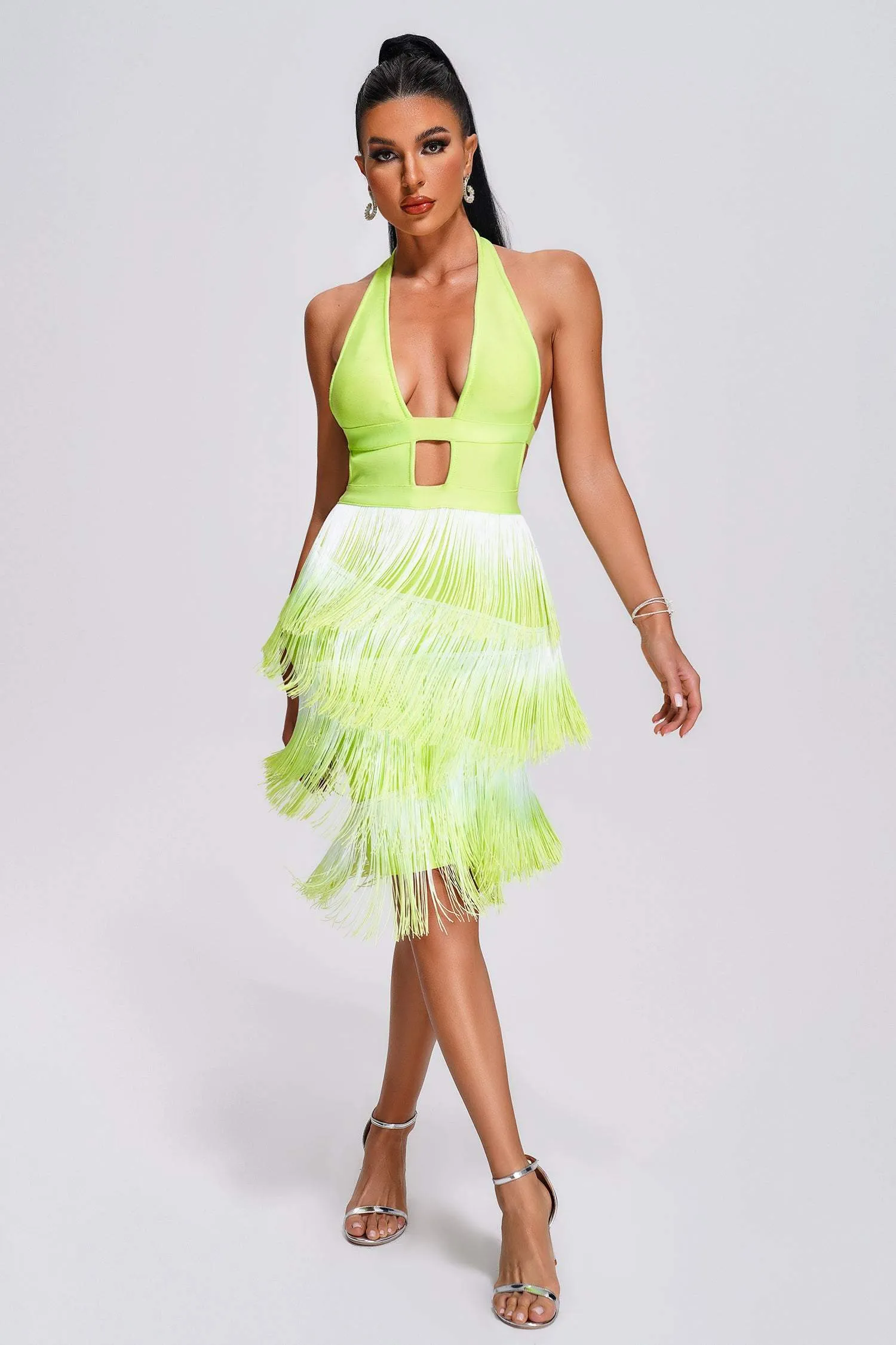 Daona Halter Tassel Mini Bandage Dress, S sold by Bella Barnett product image thumbnail 2