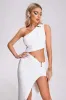 Urica One Shoulder Cutout Mini Dress - White, S sold by Bella Barnett