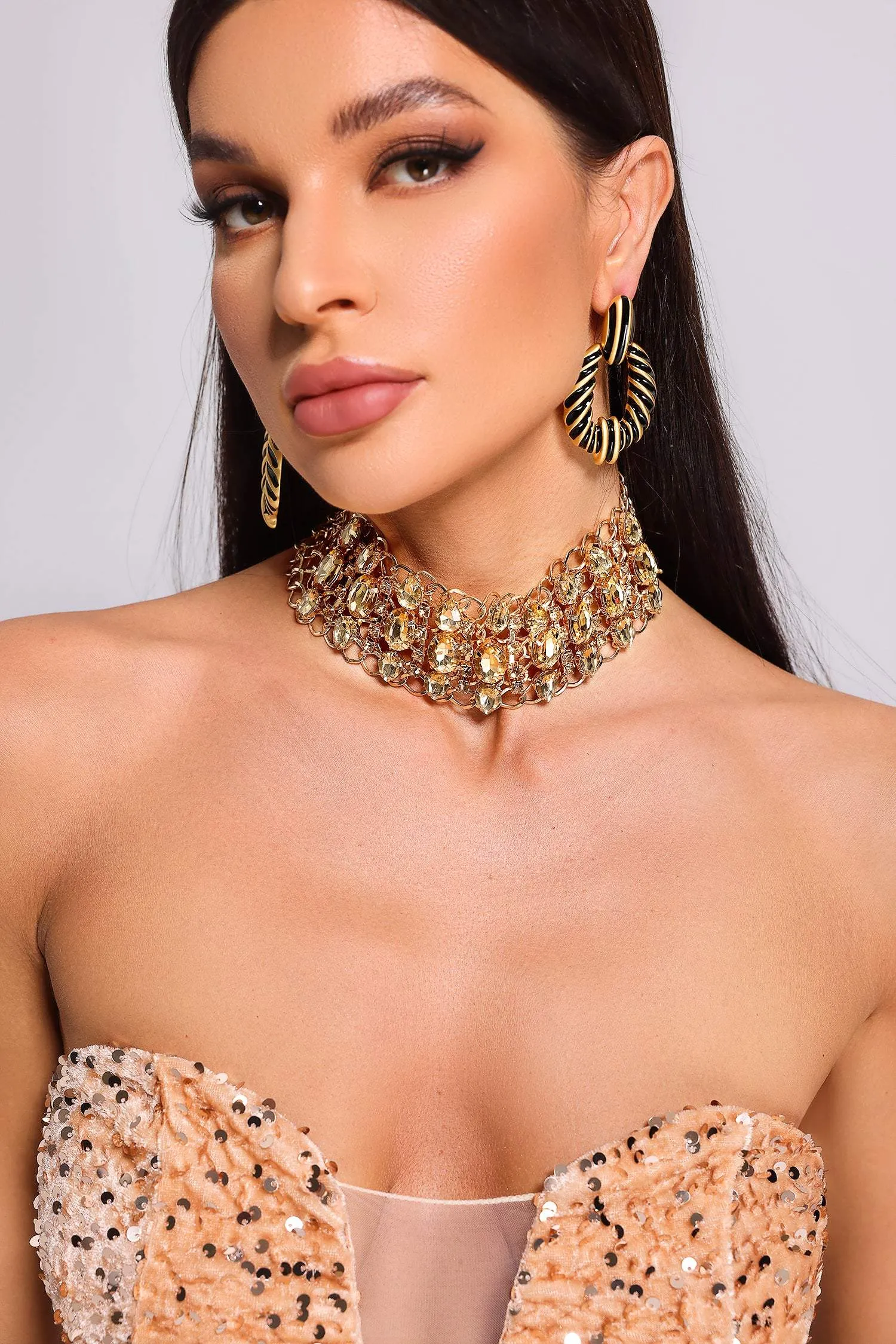 Sandra Rhinestone Necklace sold by Bella Barnett