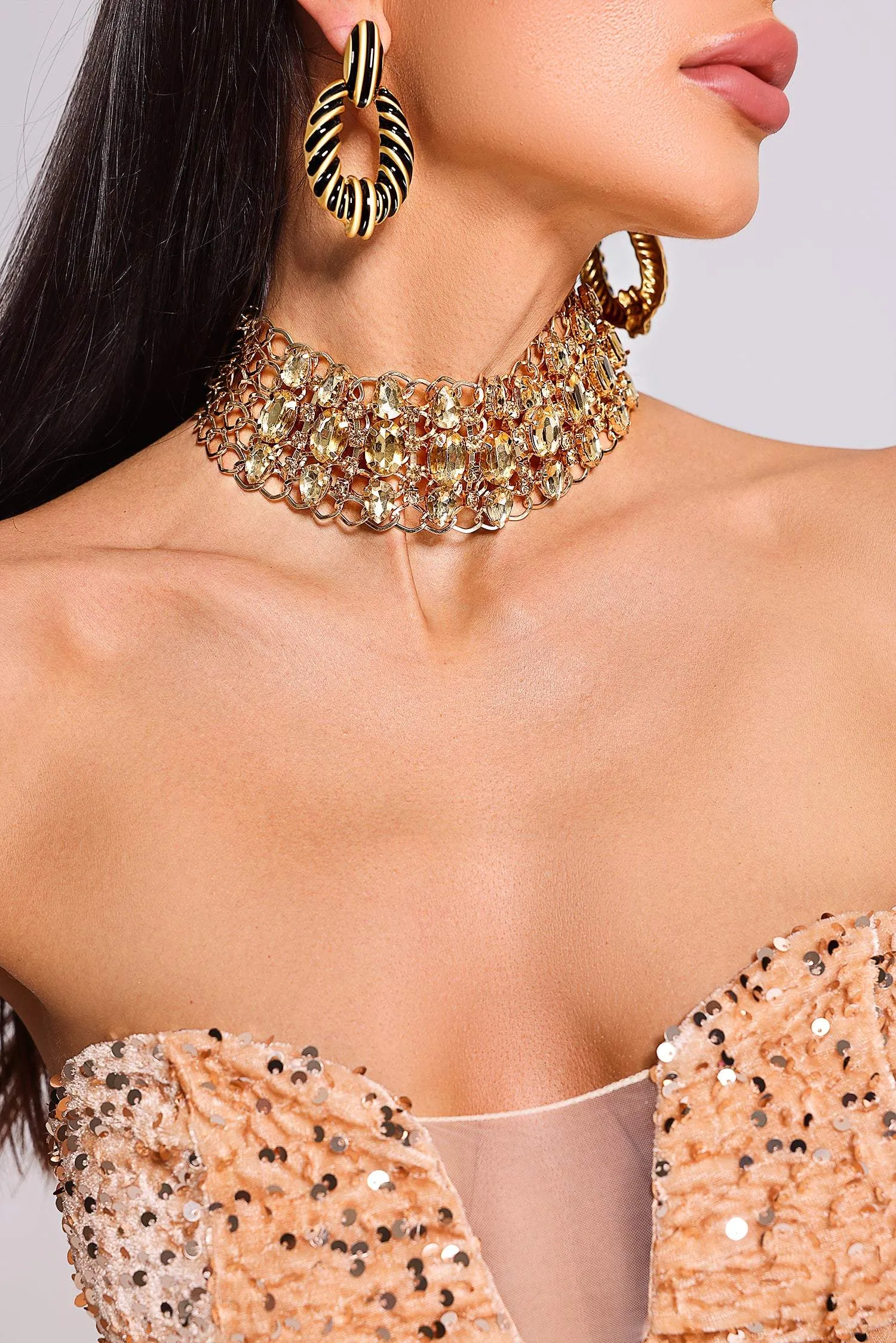 Sandra Rhinestone Necklace sold by Bella Barnett product image thumbnail 2