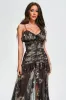 Maka Printed Mesh Maxi Dress, S sold by Bella Barnett