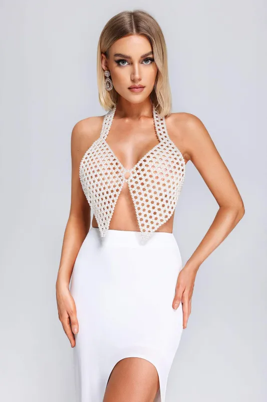 Charlotte Halter Pearl Top sold by Bella Barnett