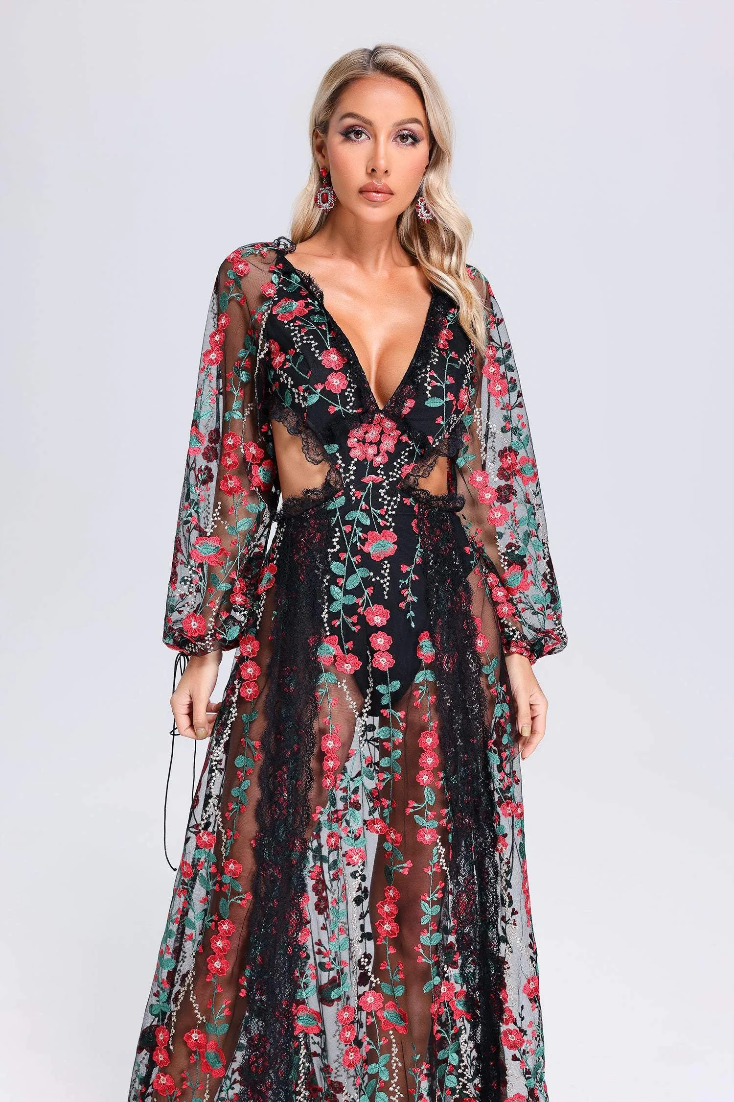 Uiala Embroider Cutout Mesh Dress, S sold by Bella Barnett product image thumbnail 2