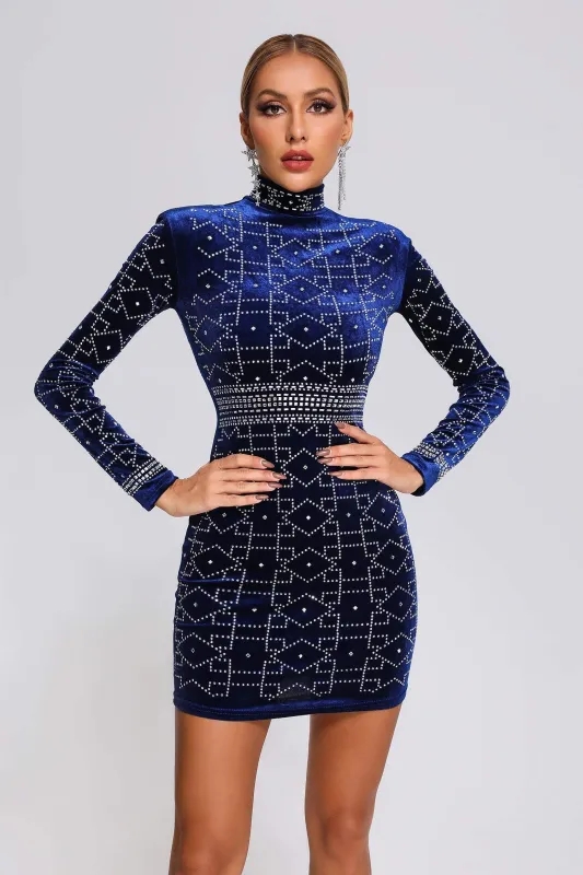 Naima Velvet Mini Dress, S sold by Bella Barnett