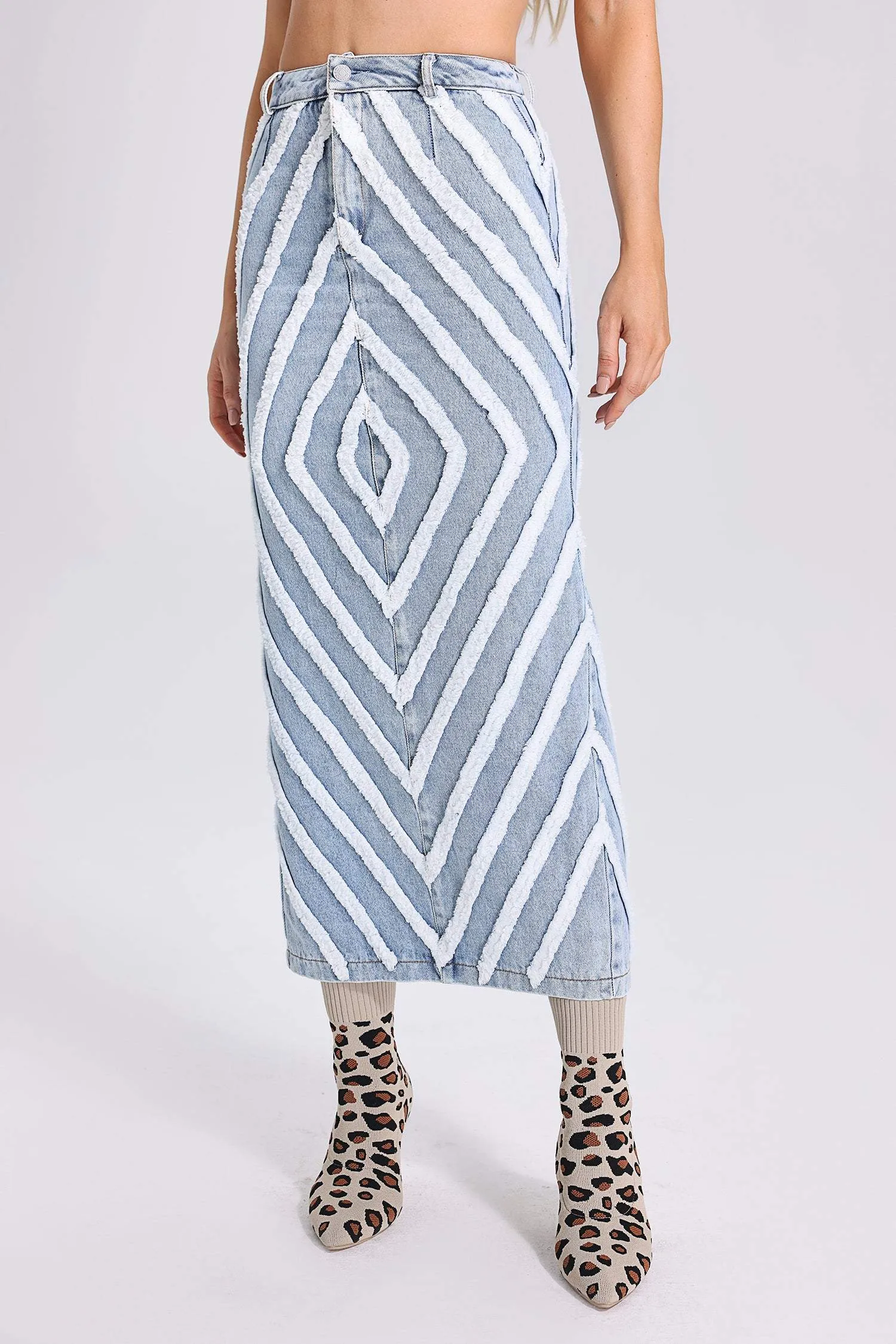 Minerva Rhombic Frayed Skirt, M sold by Bella Barnett