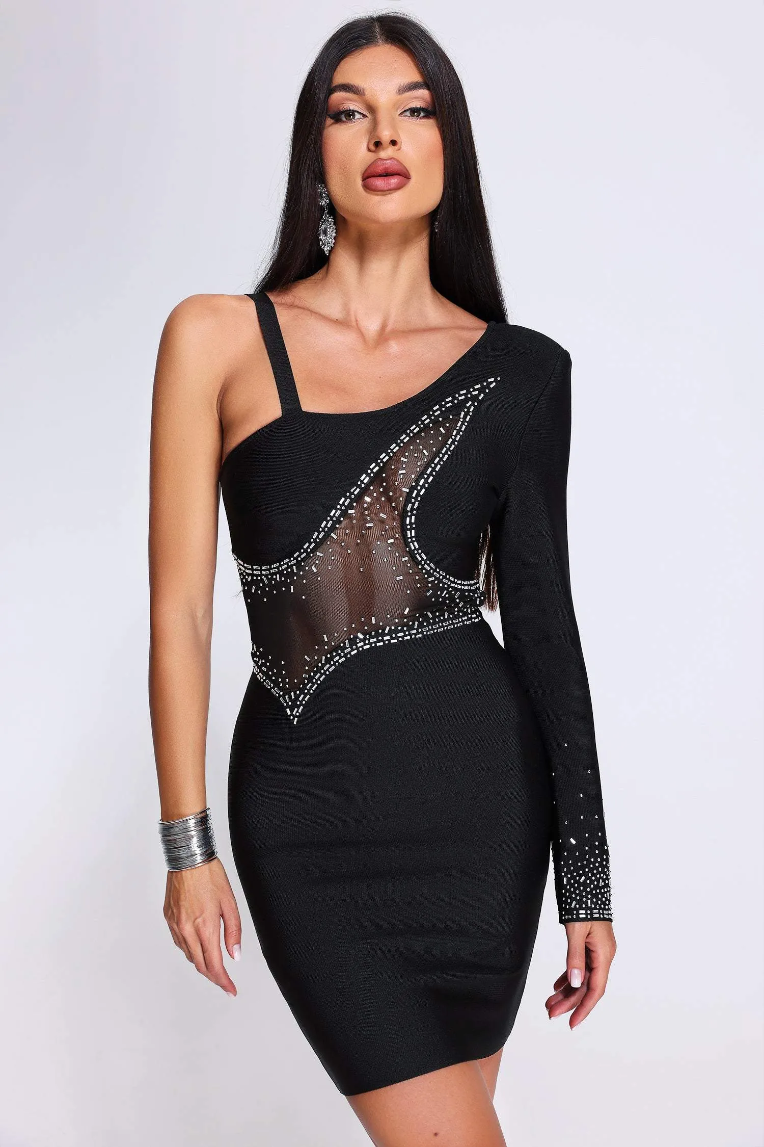 Myella One Sleeve Mini Bandage Dress, M sold by Bella Barnett