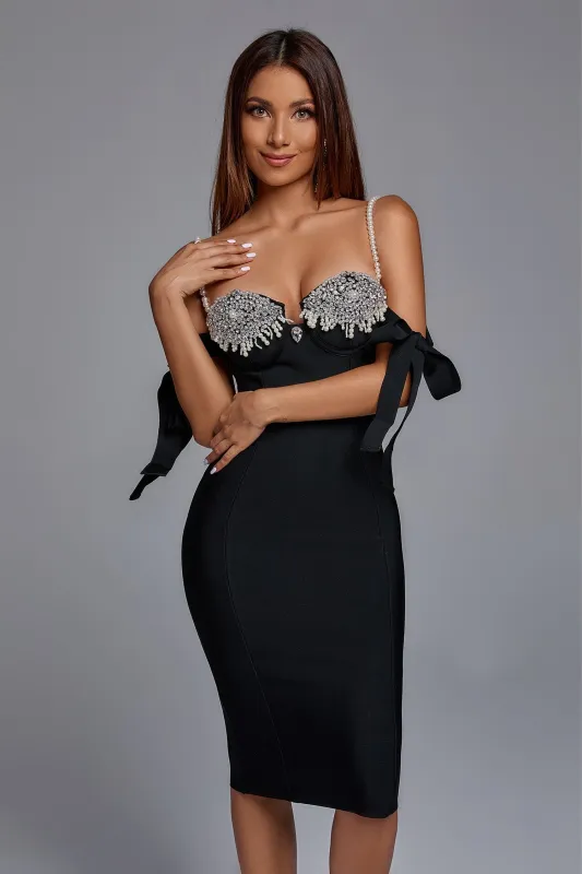 Licia Pearl Diamond Bandage Dress, XS sold by Bella Barnett