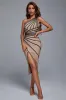 Naku One Shoulder Slit Midi Bandage Dress, M sold by Bella Barnett