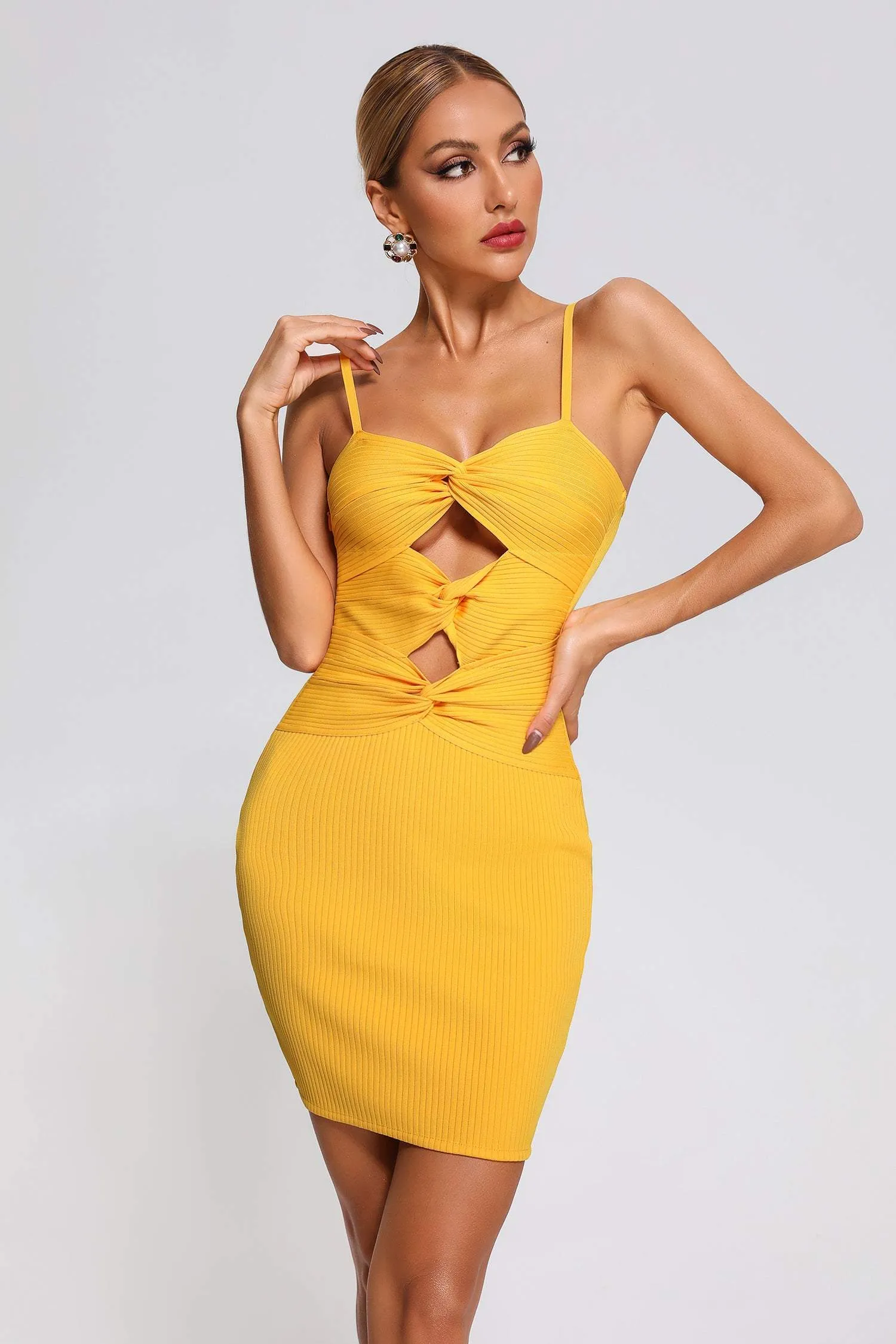 Riviera Cutout Mini Bandage Dress, L sold by Bella Barnett