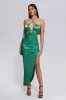 Miopa Satin Slit Midi Dress, L sold by Bella Barnett