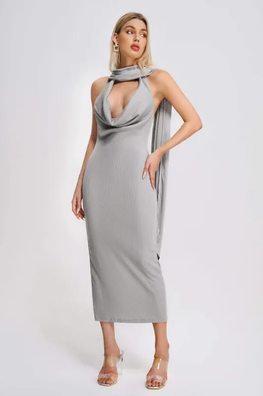 Emera Swing Collar Maxi Dress, L sold by Bella Barnett