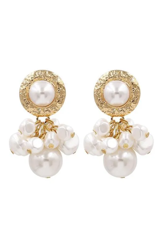 Pearl Detail Earrings, Gold sold by Bella Barnett