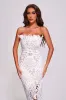 Stripe Strapless Lace Midi Bandage Dress, S sold by Bella Barnett