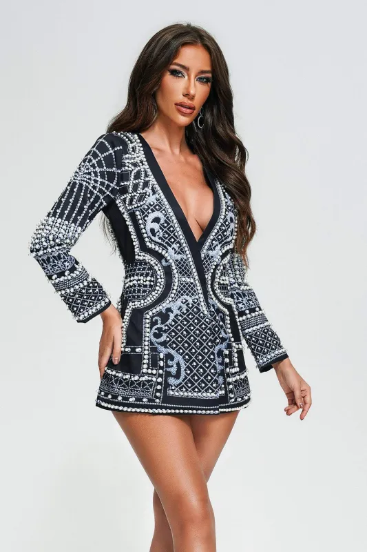 Dole Pearl Blazer Dress - White, L sold by Bella Barnett