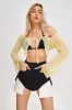 Isata Mesh Crop Top - Yellow, L sold by Bella Barnett