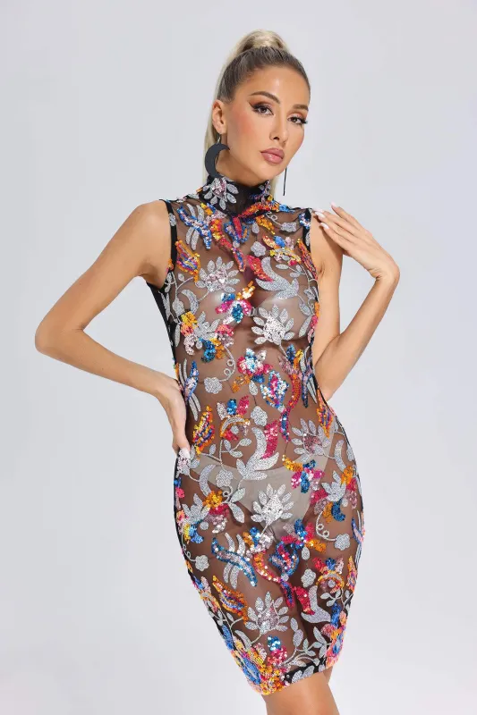 Lalipa Sequin Mesh Mini Dress, M sold by Bella Barnett