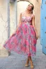 Pink Floral Mesh Midi Dress, S sold by Bella Barnett